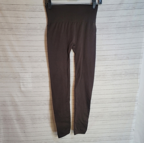 ONE5ONE BROWN FLEECE LINED LEGGINGS, sz SMALL/MEDIUM - Picture 2 of 9